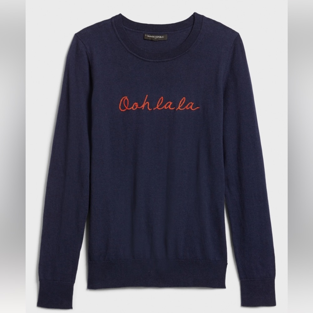 Banana Republic Ooh La La embroidered pullover sweater